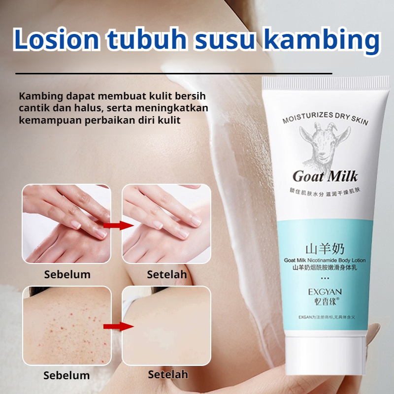 ⭐[Beli 2 Gratis 1] Losion Badan Pelumas Susu Kambing/Lotion Badan Penghalus Nikotinamida/Pelembab Da