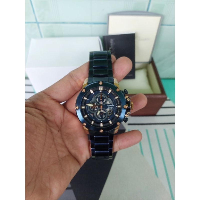 jam tangan Alexandre Christie 6564 mc rosegold blue second