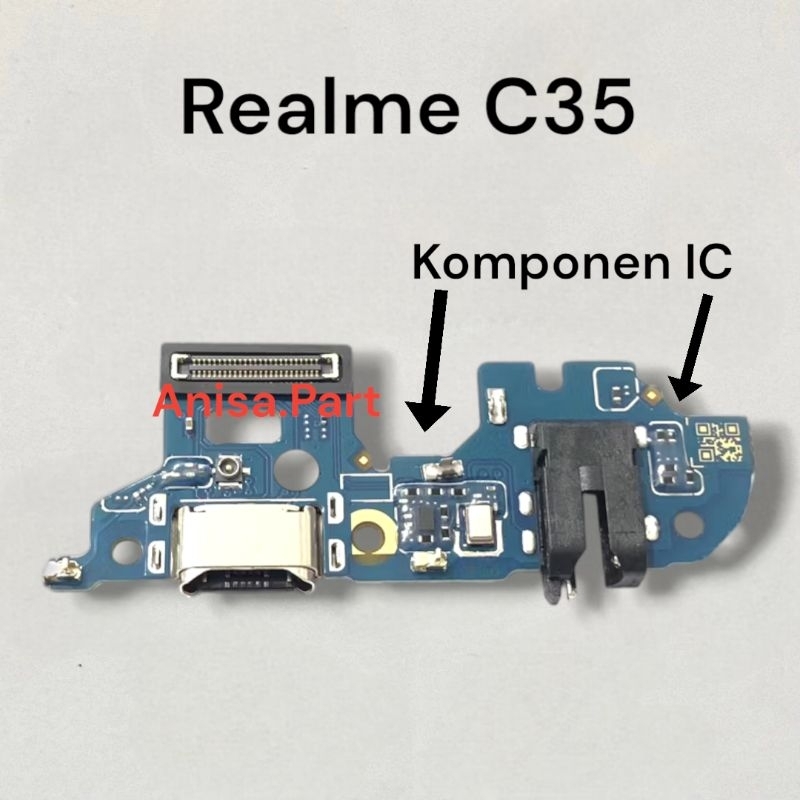 Connector Charger Realme C35 Original Full Komponen Ic Papan Board Charger + Ic Realme C35