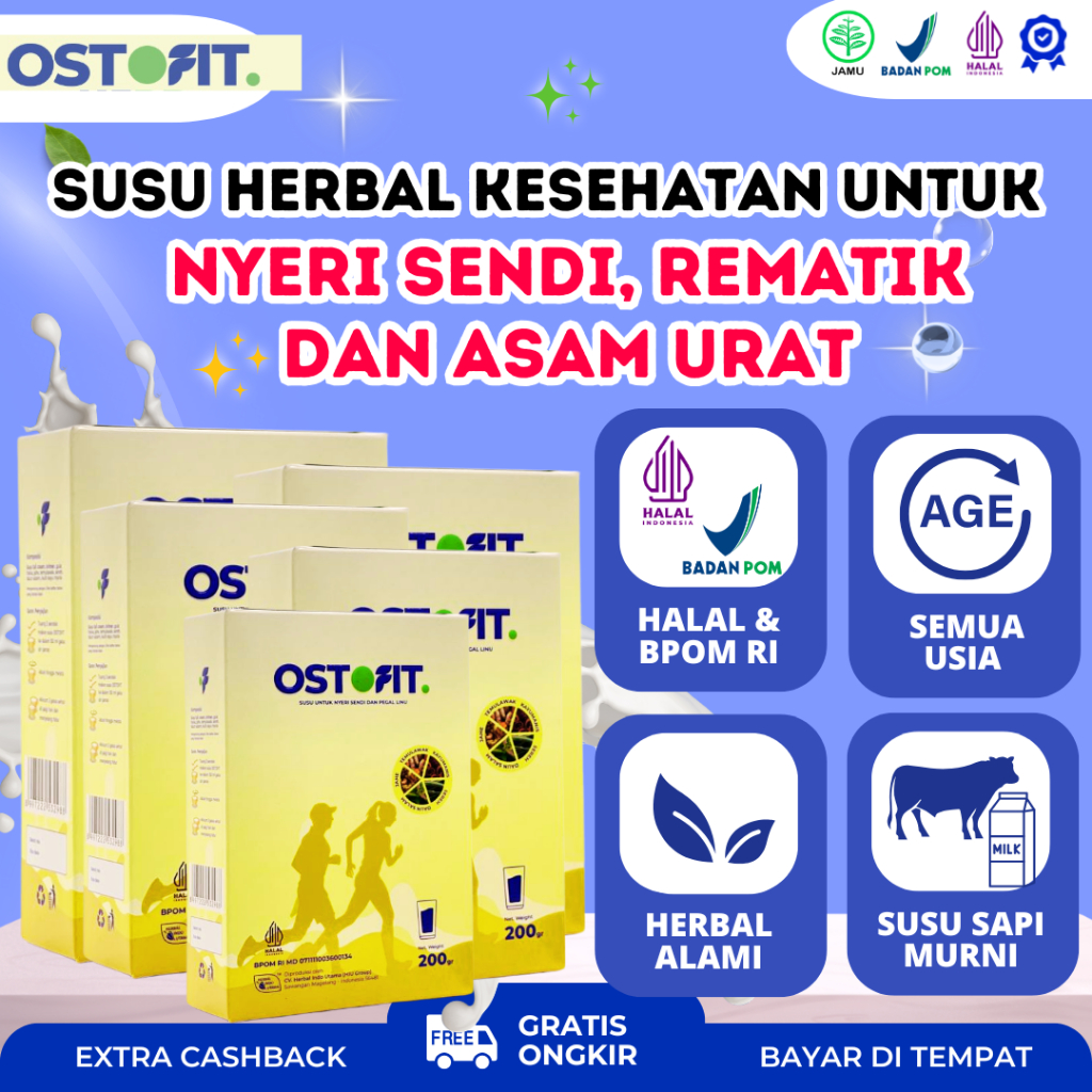 

OSTOFIT Paket Hemat 5 Box Susu Herbal Bantu Sembuhkan Asam Urat Kolesterol Diabetes