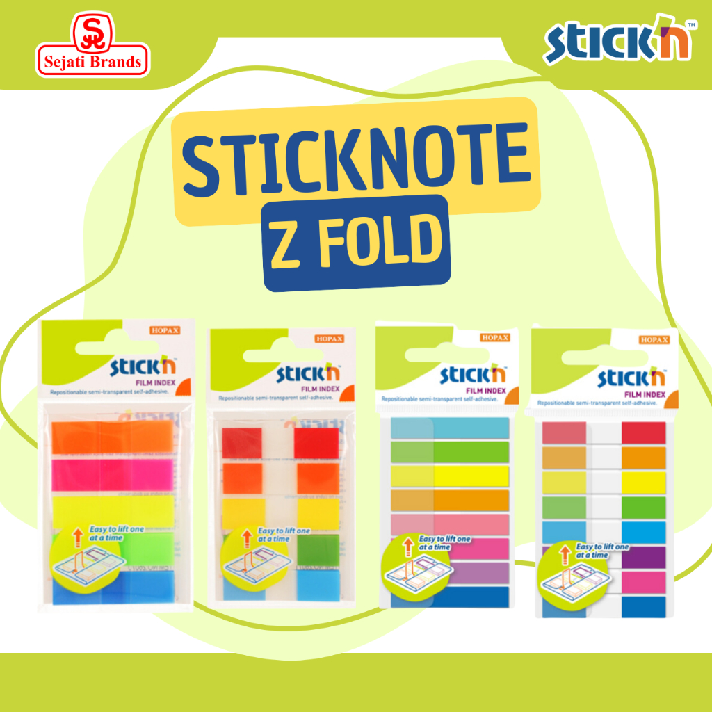 

STICKN Z Fold | Memo Tempel | Pembatas Buku | Sticky Notes Transparant