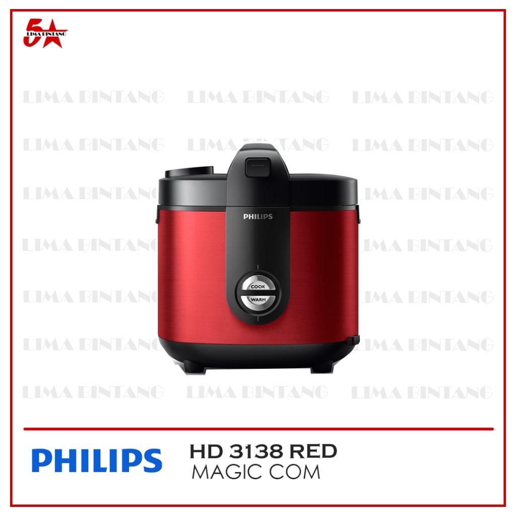 RICE COOKER MAGIC COM 2 L PHILIPS HD 3138 HD3138 HD3138/33 - RED