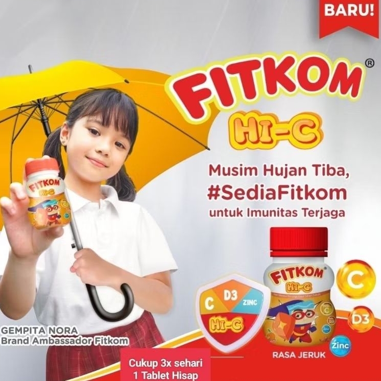 FITKOM HI-C isi 21 Tinggi Vitamin C Dengan Vitamin D3 dan Zinc