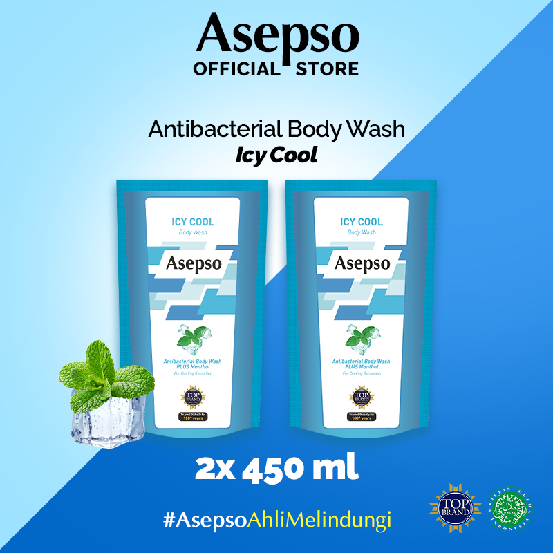 ASEPSO BUNDLING 2 PCS Sabun Cair Body Wash Icy Cool - 450 ml
