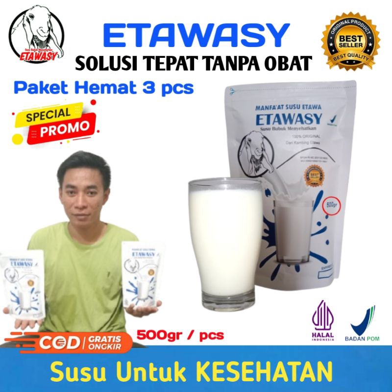 

Etawasy Susu Kambing Etawa 3 pcs | Etawasy susu Bubuk Kambing etawa great A Original 500gr