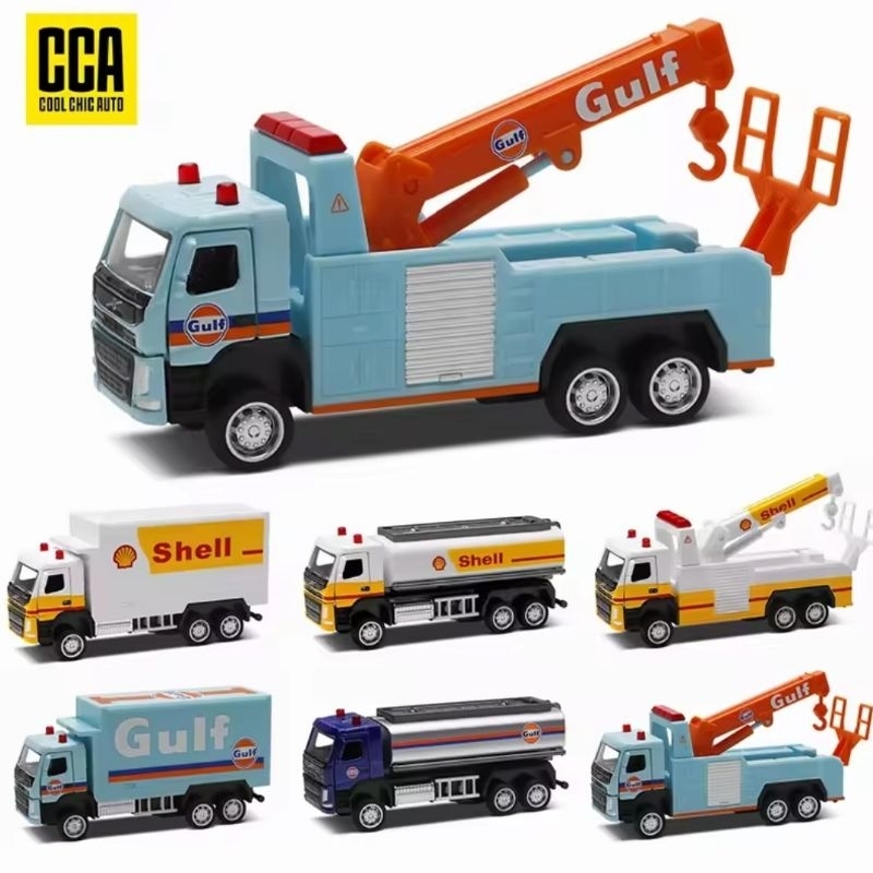 CCA Diecast 1/72 Truk Volvo Truck Oil Tanker Courier Truck Rescue Truck Volvo Shell