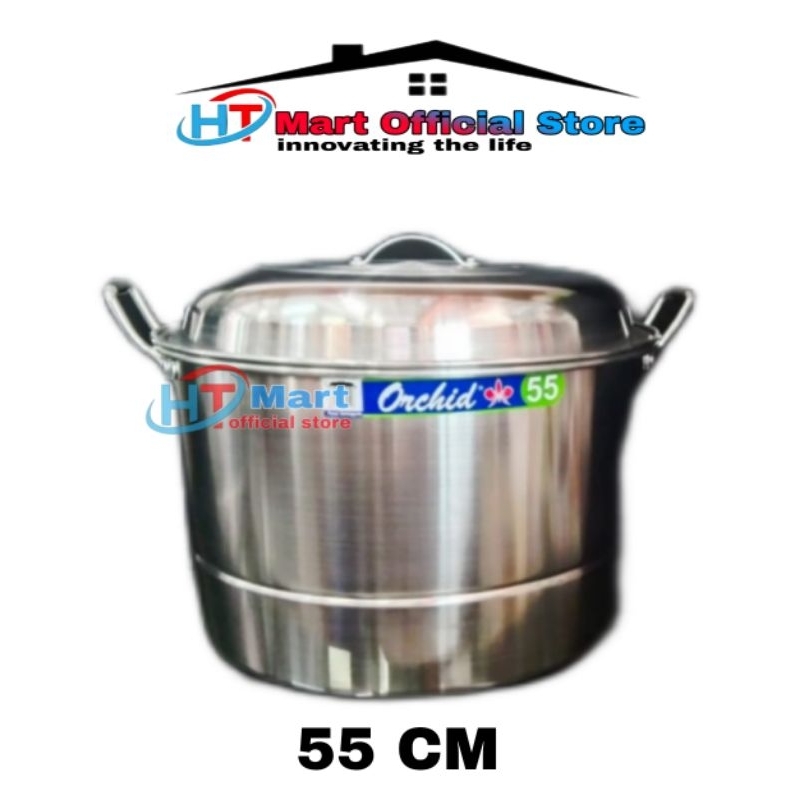 HT mart - Panci dandang Orchid aluminium no 55 Panci langseng nasi serbaguna Panci kukusan 55 cm 20 