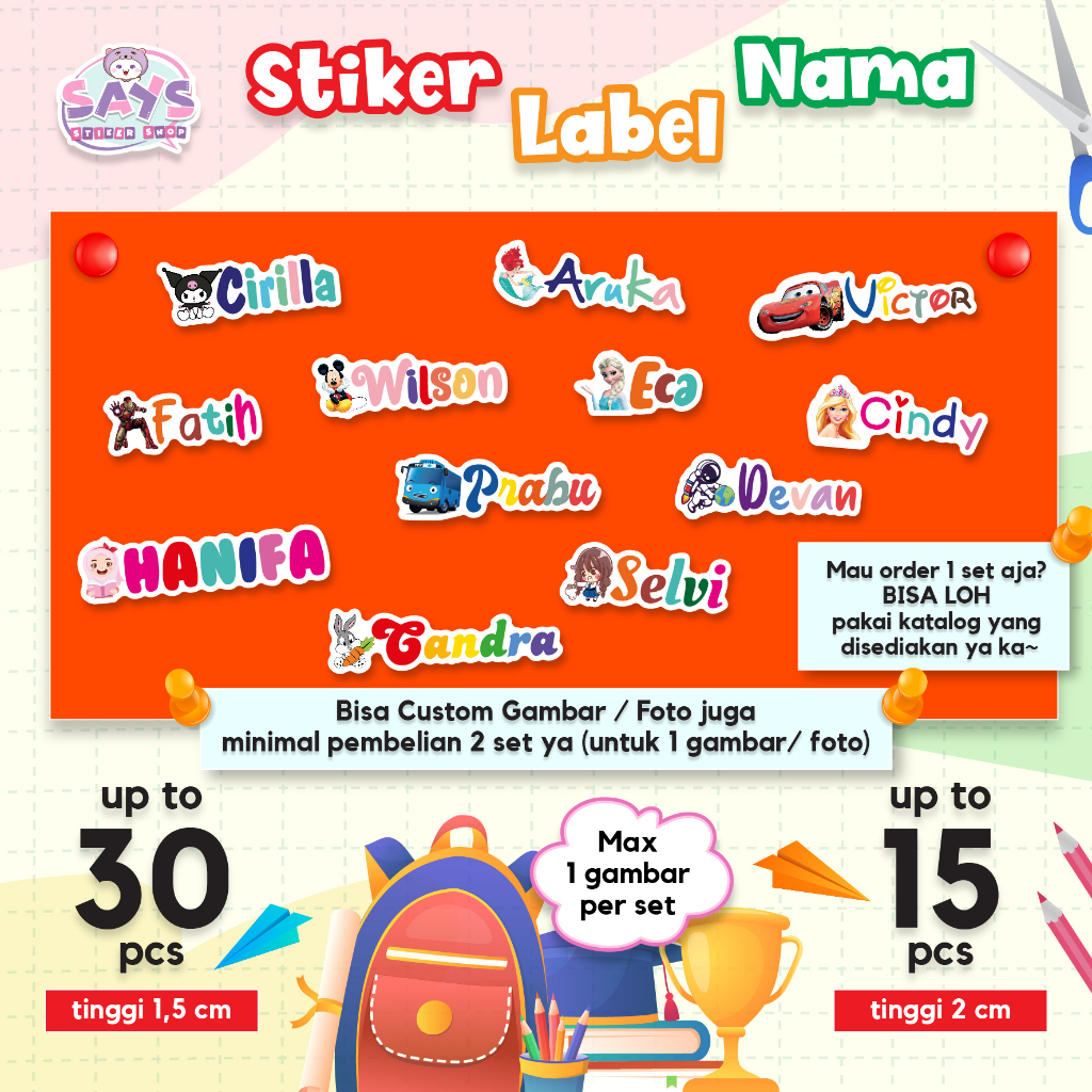 

Stiker Nama Label Anak Anti Air (Stiker isi 30 pcs)
