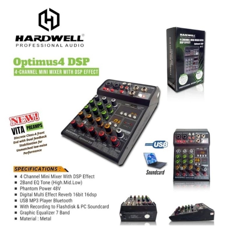 Mixer Audio Hardwell Optimus 4 DSP Original