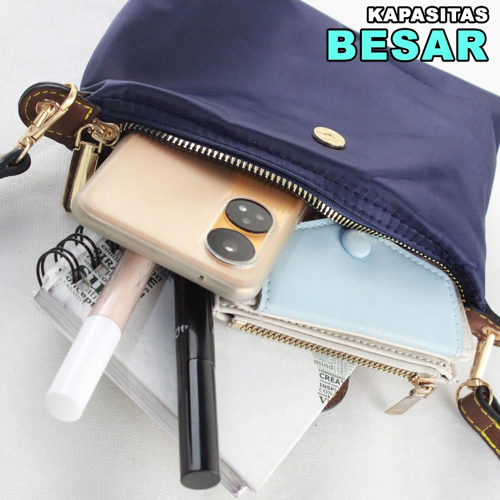 TAS CEWEK SELEMPANG KOREA STYLE MODEL POLOS FASHION BAHU MINI SLINGBAG WATERPROOF TE