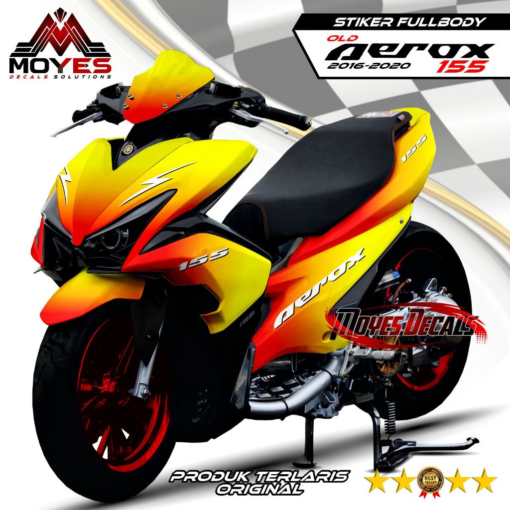 Decal Stiker Aerox OLD 155 Fullbody Motif Kuning Bunglon MYS1378