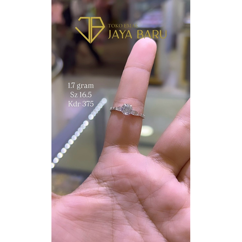cincin solitaire putih emas kdr 375/8k
