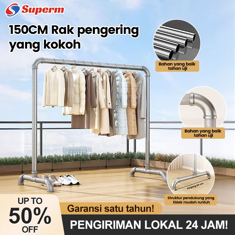 Rak pengering/Rak Baju Gantung Minimalis/Gantungan Baju Besi/Rak pengering yang kokoh/Baju Berdiri R