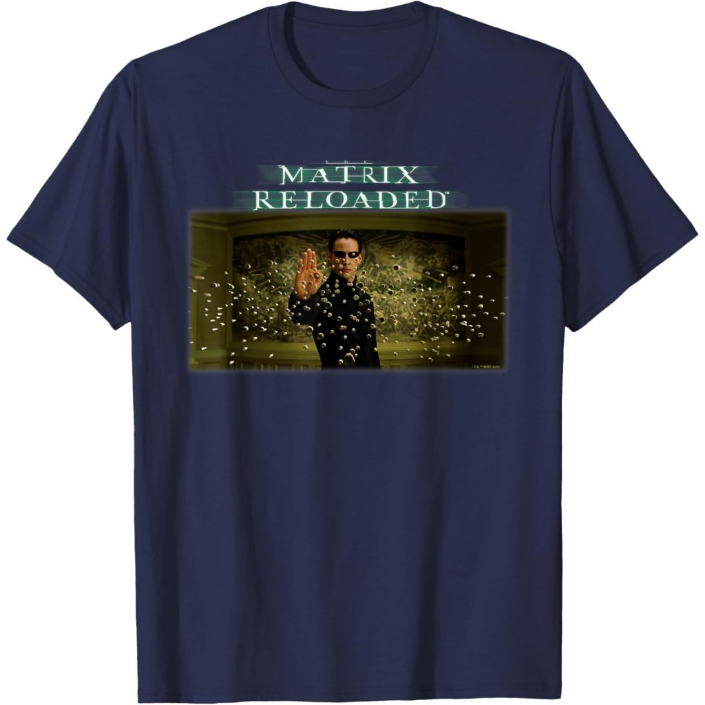 Baju Dewasa The Matrix Reloaded Hundreds of Bullets T-Shirt Fashion Pakaian Atasan Kaos Laki Pria Wa