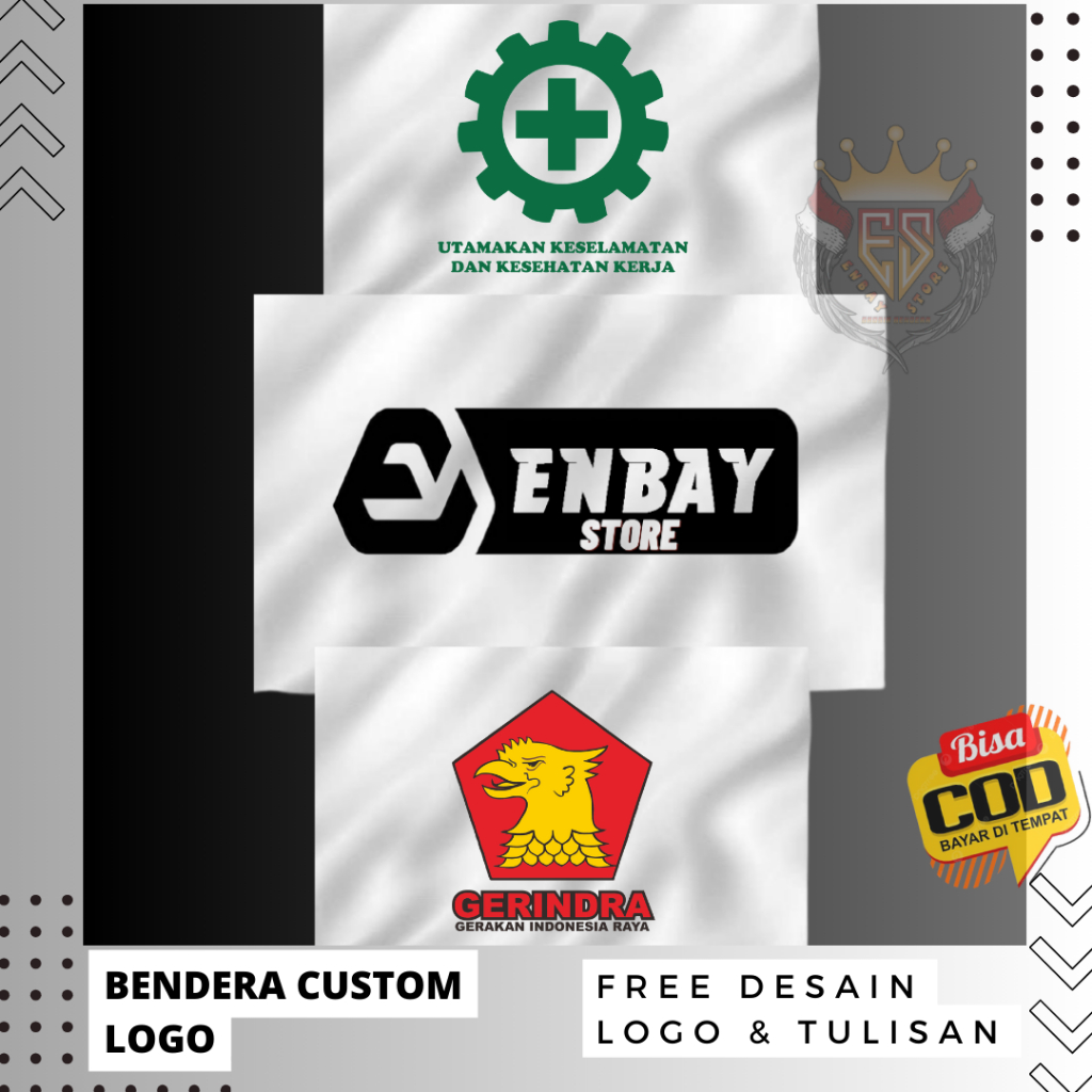 BENDERA CUSTOM REQUEST LOGO SESUAI KEINGINAN Free Desain