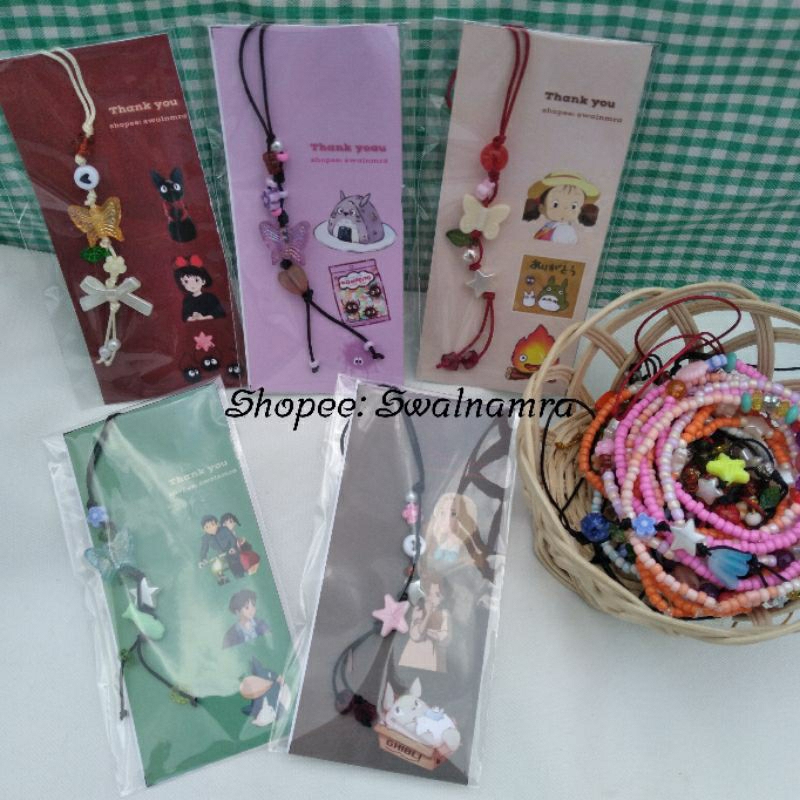 Ghibli keychain | strap phone ghibli saries | Phon charm ghibli | Phon charm anime | Strap phone luc
