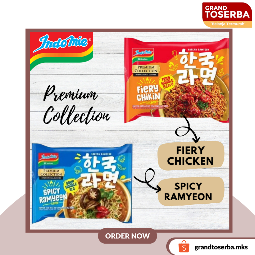 

Indomie Mie Instant Premium Korean Spicy Ramyeon / Fiery chikin 83G