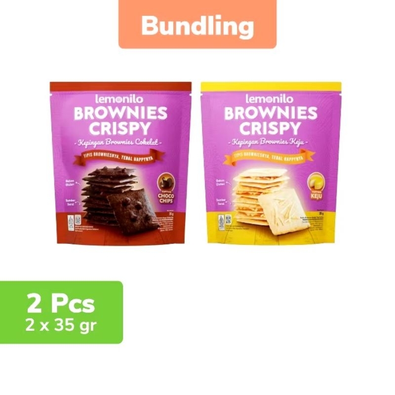 

2 Pcs Lemonilo Paket Komplit Brownies Crispy Chocochips & Keju 35Gr