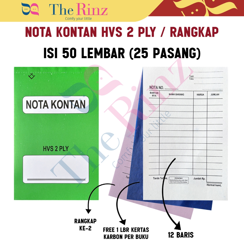 

Nota Kontan Kecil 2 ply / 2 Rangkap