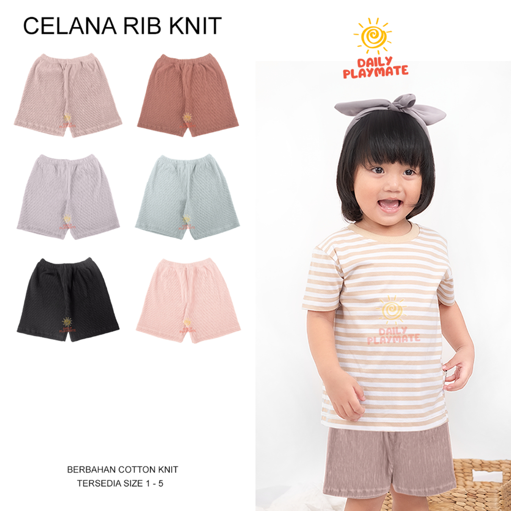 Celana Anak Laki Perempuan Bahan Rib Knit