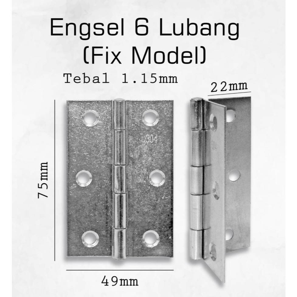 Engsel 6 lubang fix - engsel box - engsel hardcase