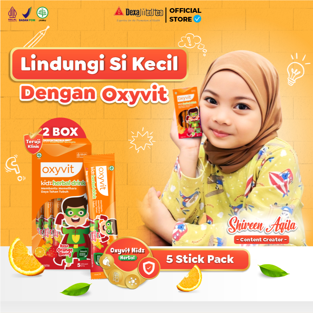 

2 Box Oxyvit Kidz Herbal Drink - Menjaga Pernafasan & Kesehatan Anak - Rasa Orange Berry