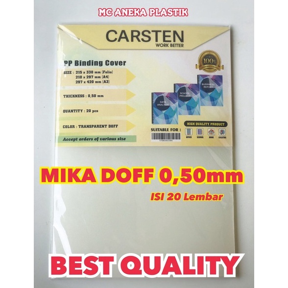 

Murah Cover Jilid Mika Doff PP Pasir 5 isi 2pc Bantex Daiichi K4