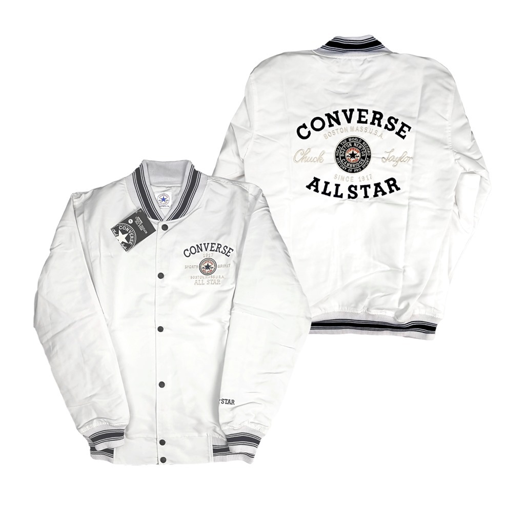 Jaket Varsity Bomber Converse Baseball Pria Wanita Bordir Terbaru Original Distro