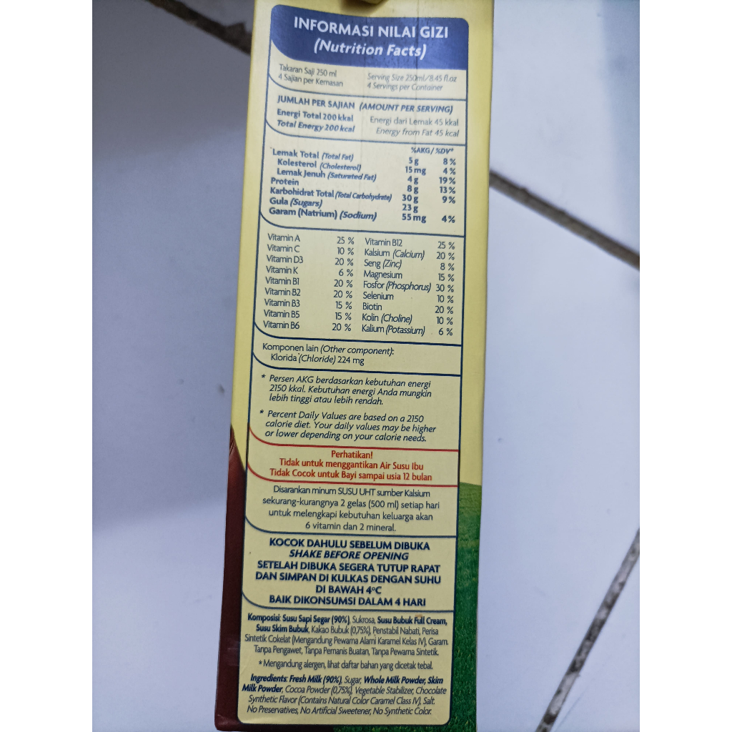 

Susu Ultra Full Cream Cokelat 1 Liter Nutrisi Tinggi