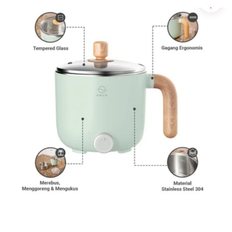 Kels 1.2 Ltr Moku Panci Multi Cooker - Hijau Mint