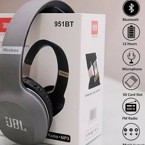 Terbaik Headphone Bluetooth JP951 Pure Bass Headset Bluetooth JBL