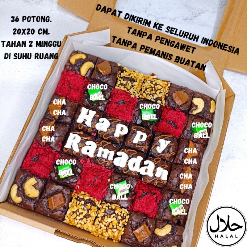 

Brownies fudgy sekat coklat premium large isi 36 potong / Hampers / Hadiah / oleholeh