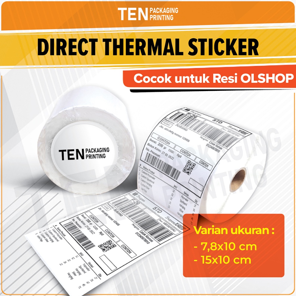 

at Best Seller Kertas Thermal 1x15 mm isi 5 Pcs Label thermal barcode SheetRoll A6 Label Resi Thermal 1x15 cm untuk resi pengiriman olshop W54