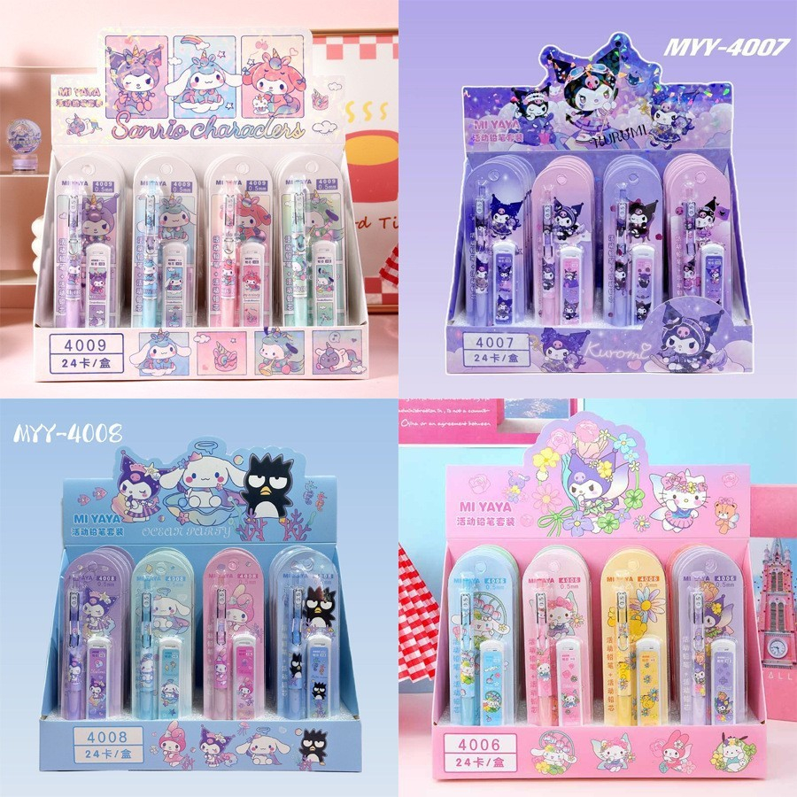 

pensil mekanik HB 0.5 + REFILL Karakter cartoon cute Capybara / Sanrio / Loopy stationery alat tulis