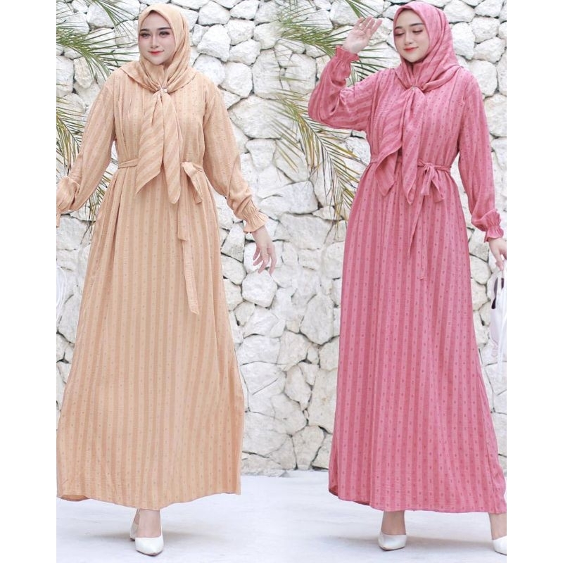 ZB GAMIS URAGIRI MOTIF SET KHIMAR FASHION WANITA GAMIS BAJU MUSLIM