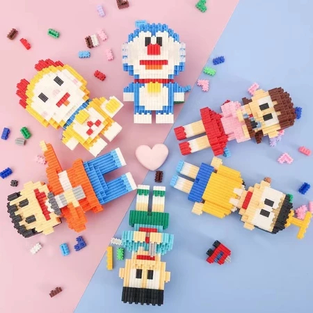Nano Blocks Doraemon Mini 3D Model, Mainan Blok Susun, Bricks Konstruksi DIY Doraemon Figure