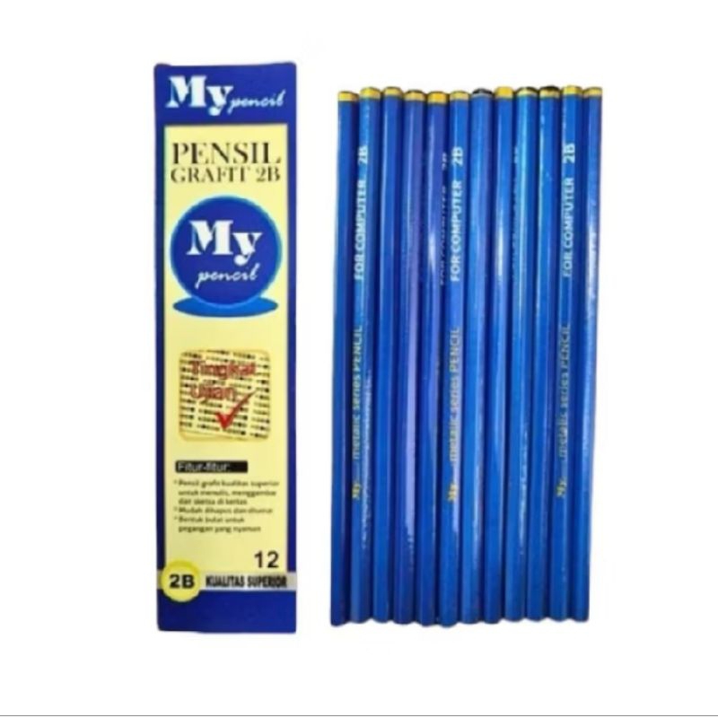 

Pensil 2B My Pencil alat tulis sekolah 1 pack isi 12pcs