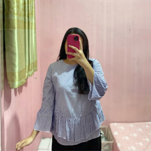preloved blouse salur/kemeja salur