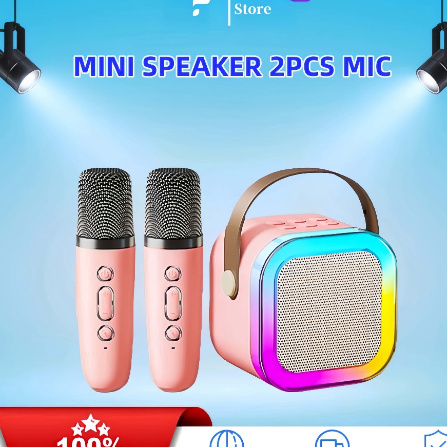 KP8 FITINE 2pcs Mic M Speaker K12 Speaker Bluetooth Plus 2 Mikrofon Karaoke 1 SET Mesin KTV M Rumah 