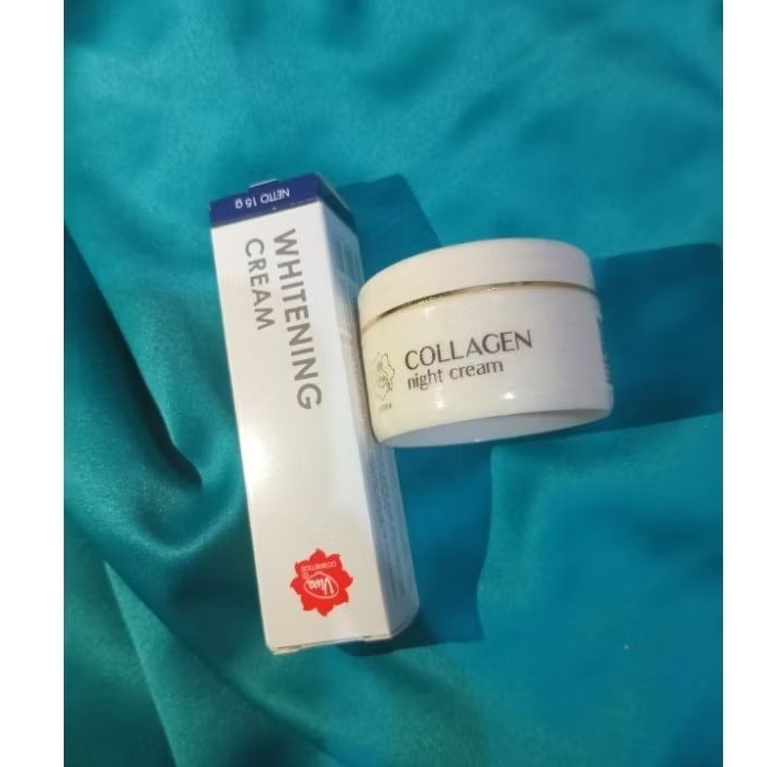 (2 Produk) Viva Whitening Cream + Viva Collagen Night Cream / Paket 2 Produk Viva / Viva Paket Peraw