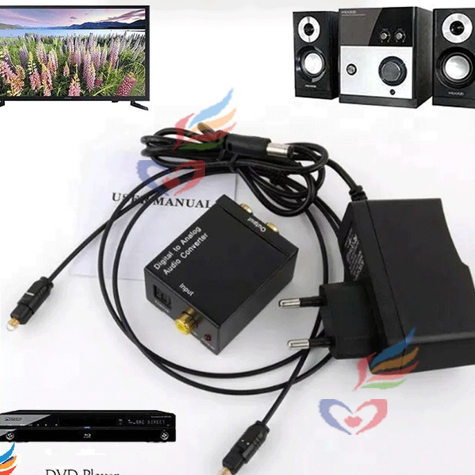 HJ6 Jiashili LENGKAP DITAL TO ANALOG AUDIO CONVERTER DARI TV KE SPEAKER AKTIF HOME THEATER  OPTICALC