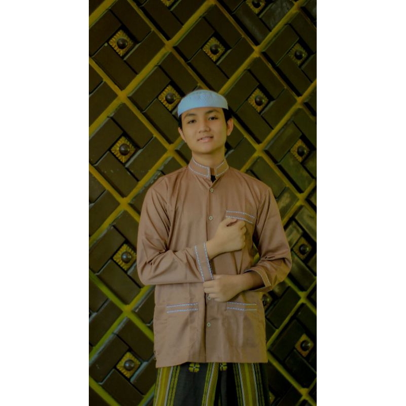 Baju koko premium baju koko cokelat Baju koko lengan panjang baju koko haibah baju pakaian muslim pr