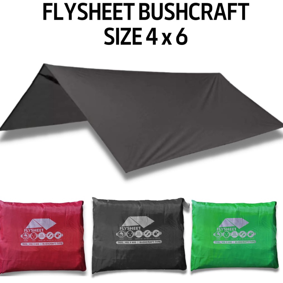 Paket Meriah  Flysheet 4x6 waterproof  bivak set 4x6  trap tent  flysheet tenda 6x4  bivak tenda dar