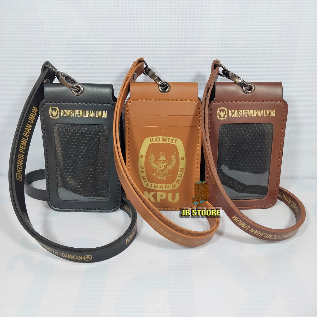 

HenJO Tempat Id Card KPU Kulit / Id Card Holder Kpu Gantung / name tag holder kpu tali kulit