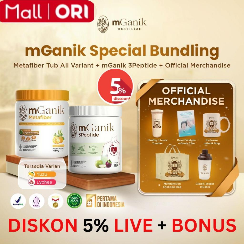 

mGanik 3Peptide + Metafiber Leci / Jeruk Free Shaker, botol dan lainnya