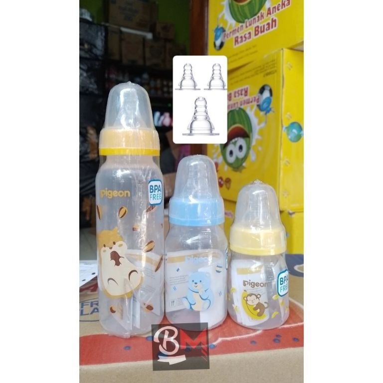 Hadir Sekarang SATUAN Botol Susu Pigeon Standard Peristaltic Anti Sedak nipple ulir  Anti Kolik 5122