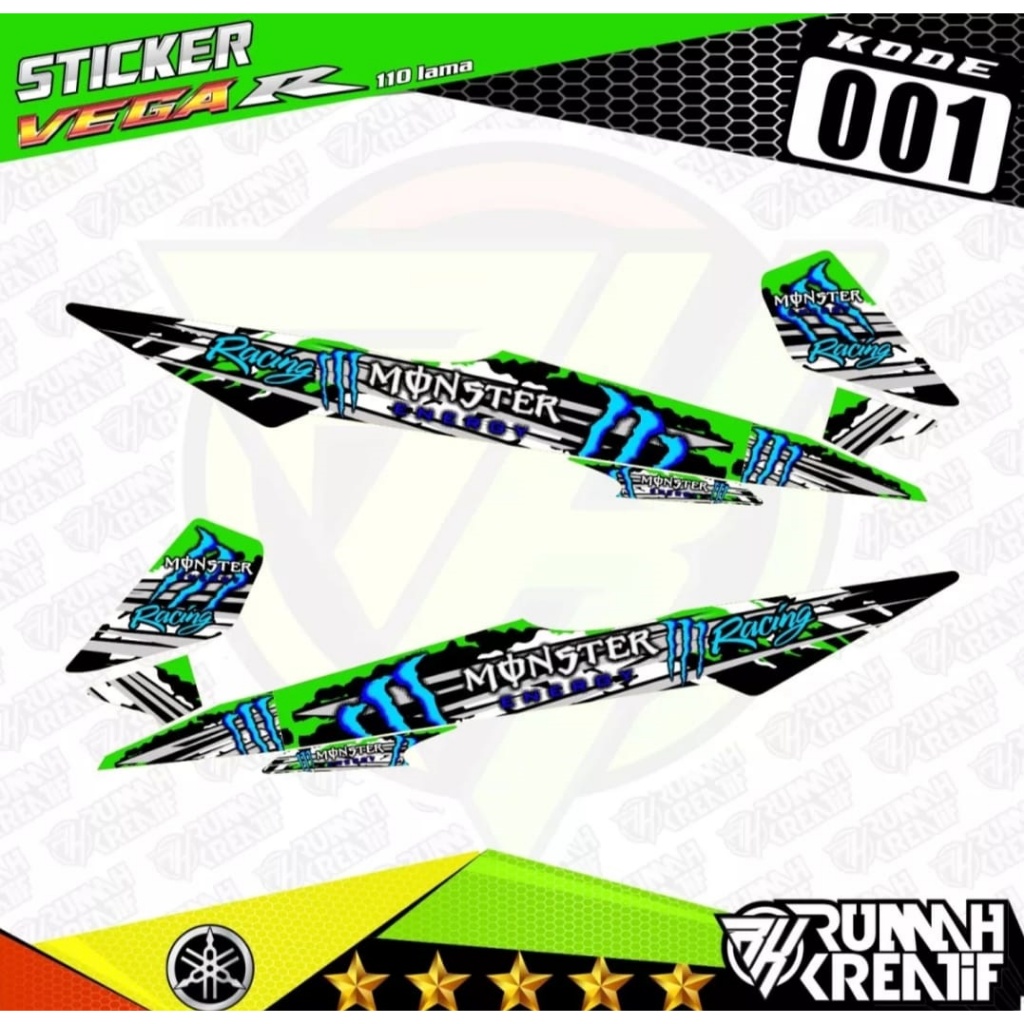 Decal Sticker Striping Variasi Vega R 110/Yamaha Vega R110/Decal Vega R/Striping Vega R