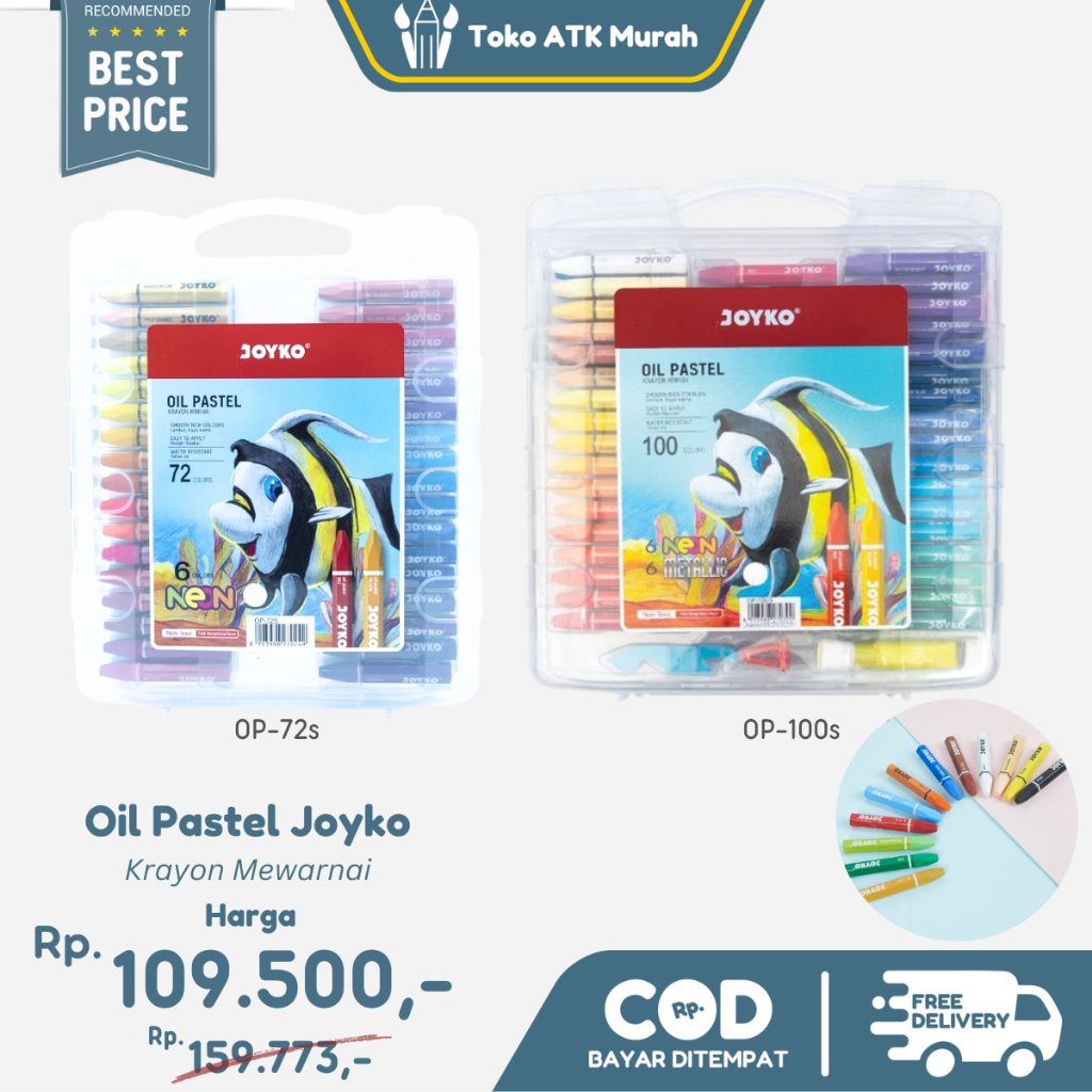 

Krayon / Crayon Joyko 72 Oil Pastel OP-72S / 100 Oil Pastel OP-100S Krayon Mewarnai