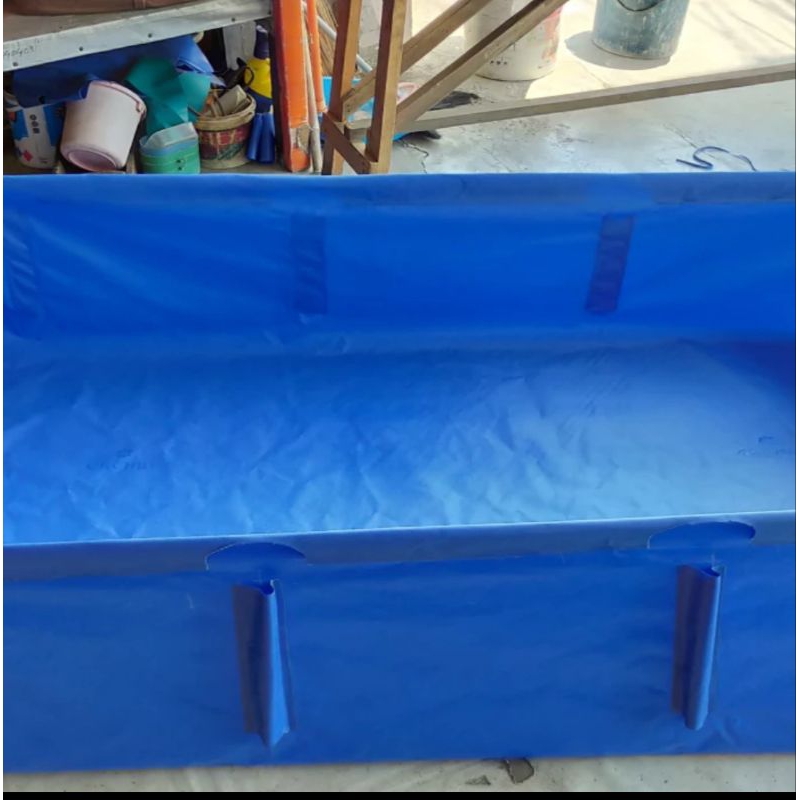 terpal kolam slot pipa paralon 200x50x70 bahan terpal terpaulin Korea semi karet Orchid