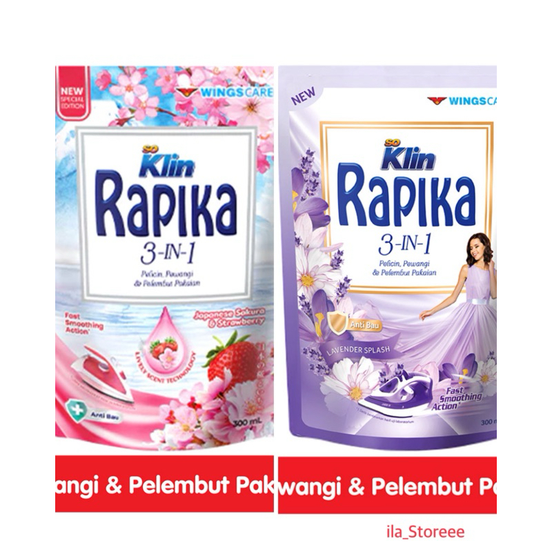 Rapika Pelicin, Pewangi & Pelembut Pakaian/ Rapika Lavender 300 ml / Rapika Japanes 300 ml/ Rapika L